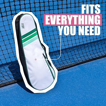 Tennis Bag for Men & Women - Lightweight Durable Racquet Bag with Adjustable Shoulder Strap & Side Pockets - Fits Multiple Racquets - Tennis Racket Cover (27 x 10)