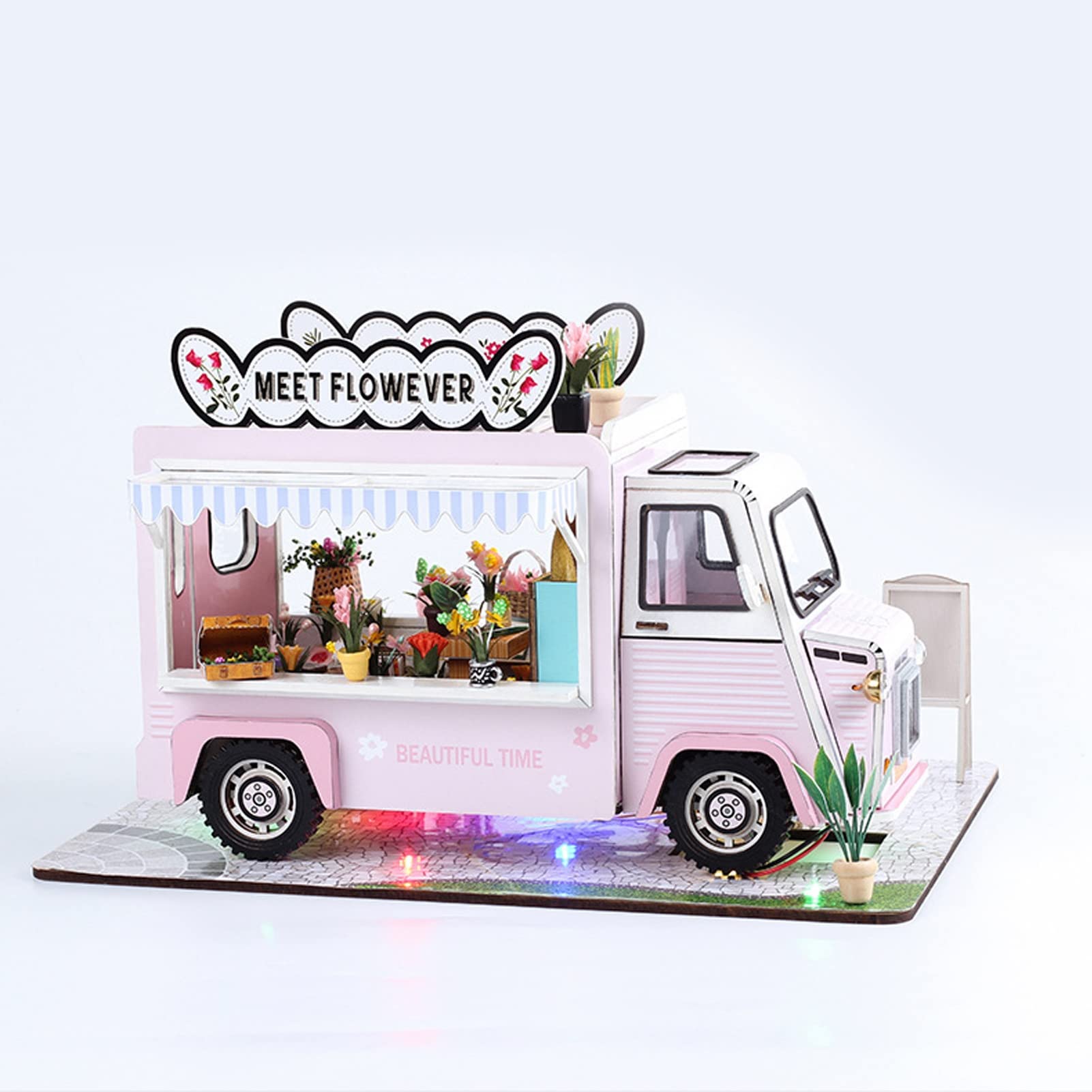 Kit Puzzle per Casa delle Bambole in Miniatura con Lampada a LED per la Decorazione Domestica Sopra i 14 Anni