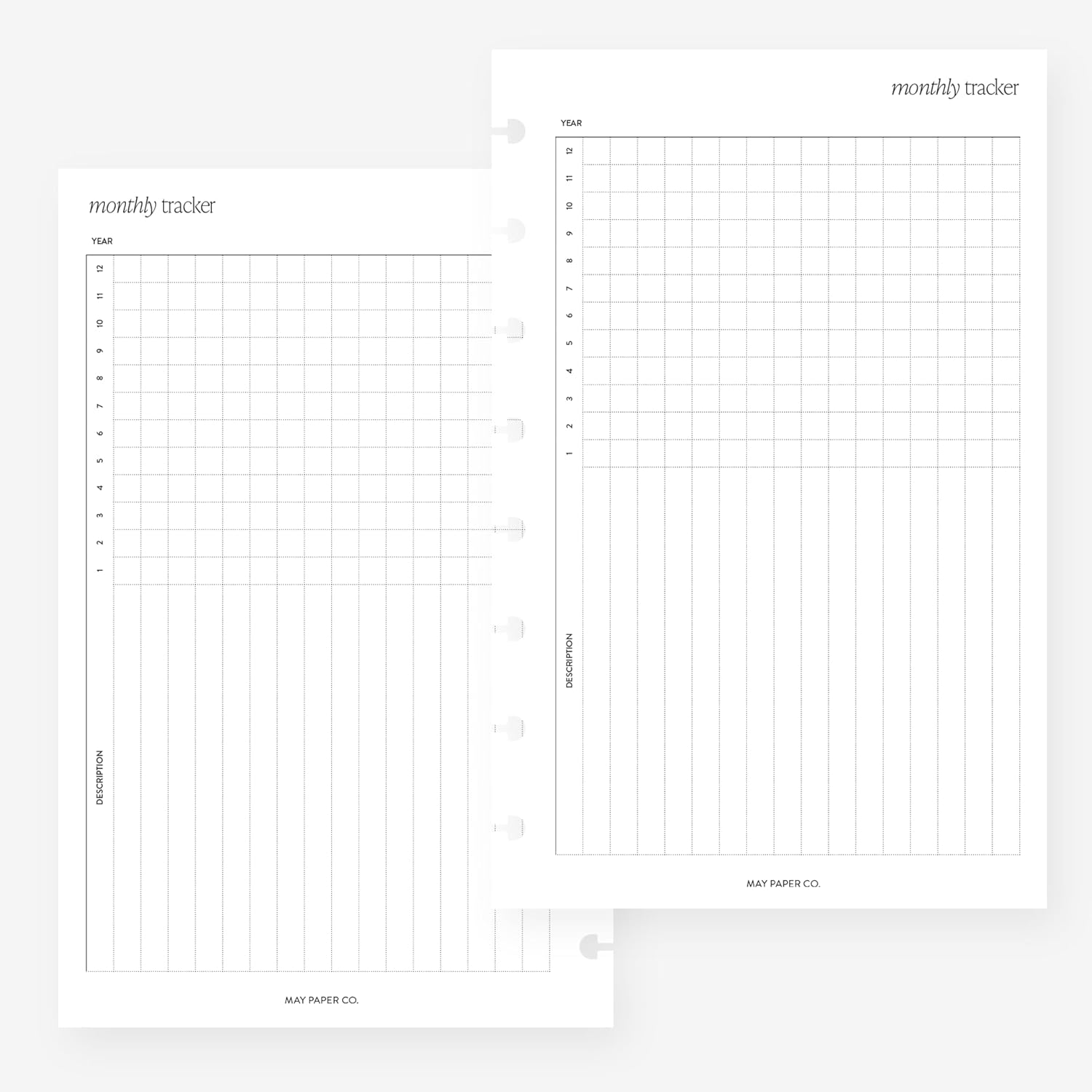 Half Letter Expense Tracker Planner Insert - 8-Disc Refill For Discbound Planners
