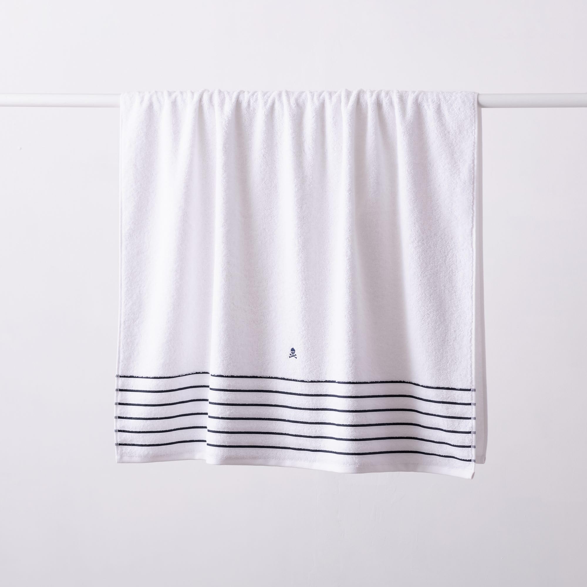 Scalpers Toalla de Invitados Blanca a Rayas 30x50cm 100% Algodón 470GSM Home