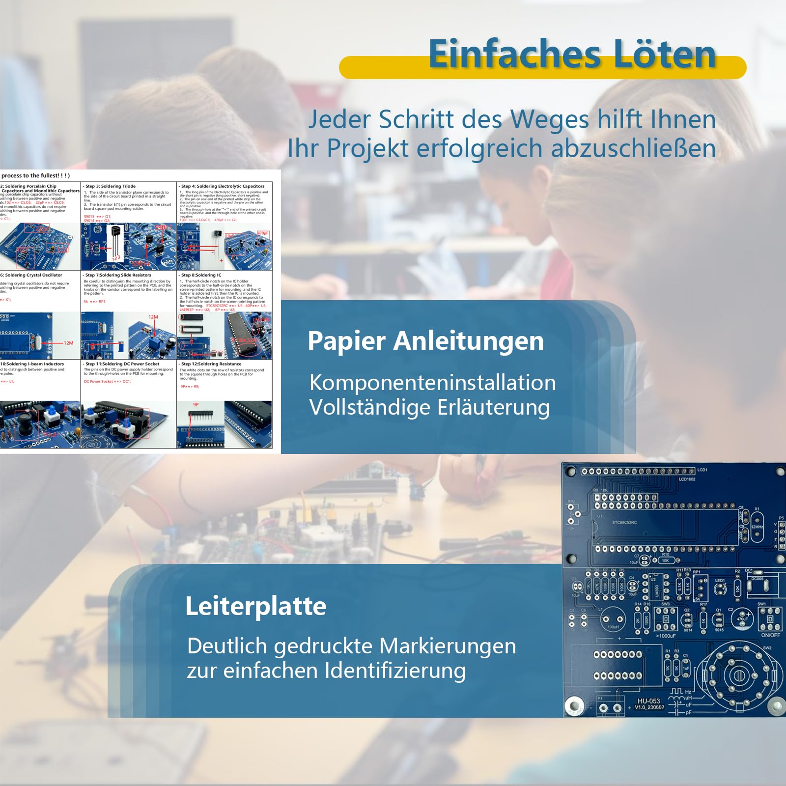 EIELE Lötübungsset Multifunktionales Kapazitätsmessgerät Messfrequenzen Ausgezeichnetes Lötübungsprojekt Geeignet für den Schulunterricht und Lötbegeisterte (Löten erforderlich)
