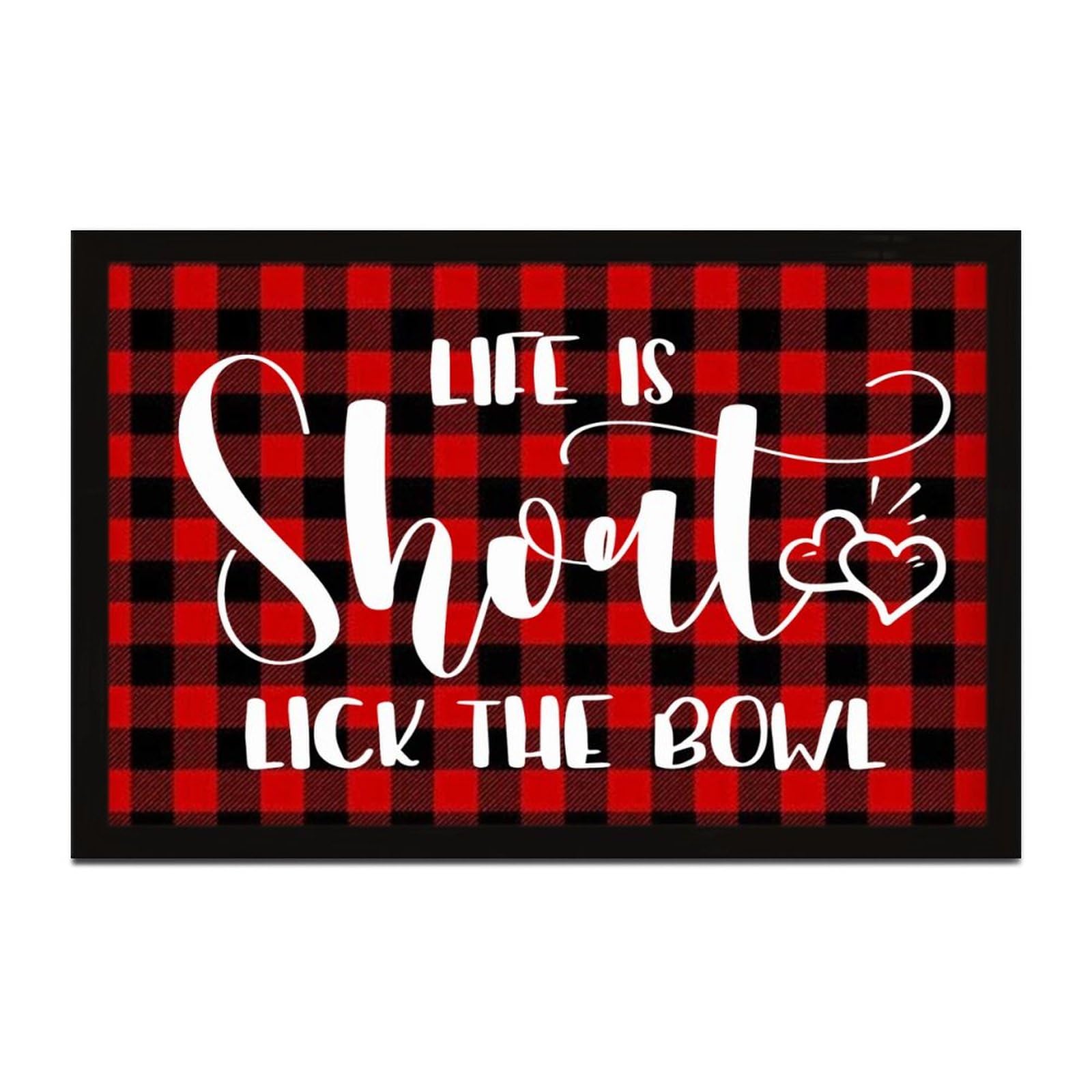 Panneau en bois Life Is Short Lick The Bowl pour égayer votre cuisine et garde-manger