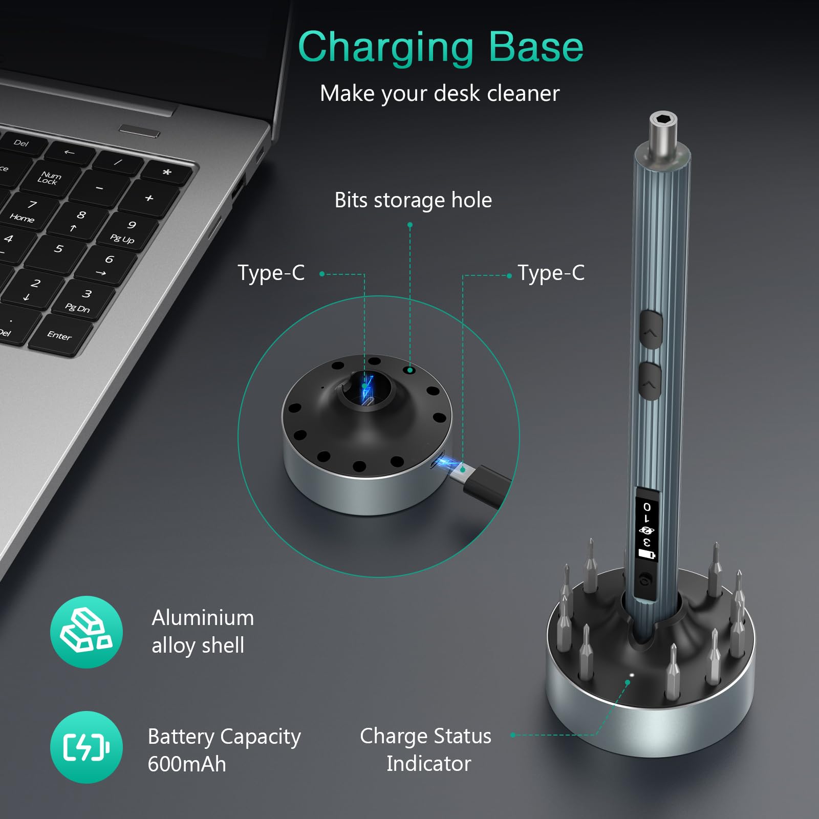 Mini Juego de Destornilladores de Precisión, ORIA 53 en 1 Kit de Destornilladores Magnéticos, Kit de Herramientas de Reparación Electrónica con 48 Puntas, Torque Ajustable, Pantalla Digital para PC