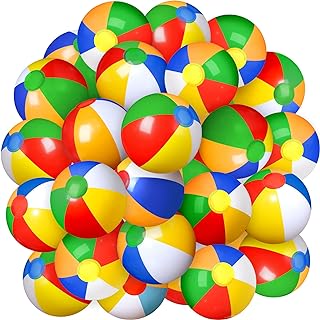 Honoson 30 Pieces 20 Inch Inflatable Beach Balls Pool Game Classic Blow up Beach Toys for Party Favors Summer Parties and Supplies (Rainbow)