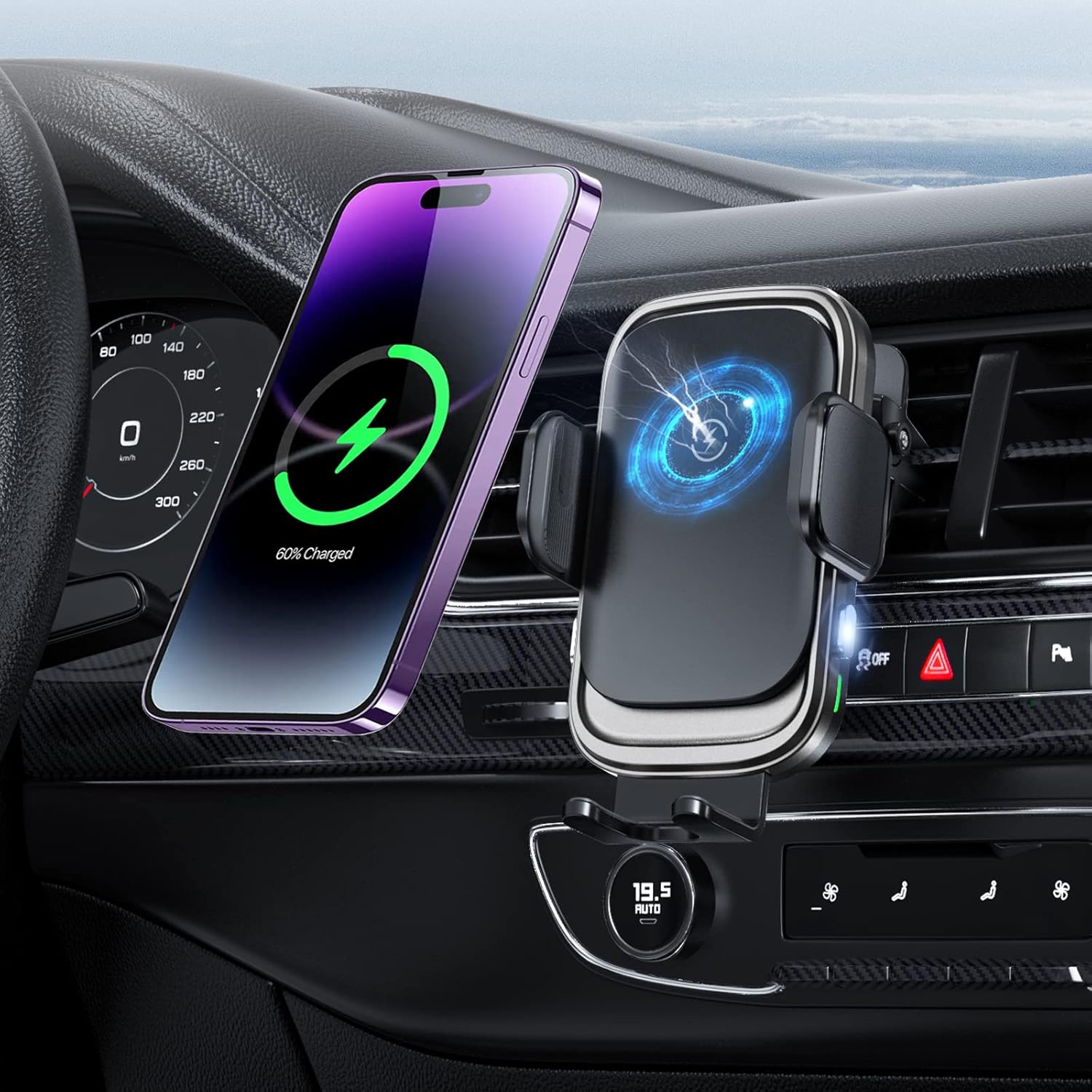 Wireless Car Charger [Auto Alignment],15W Qi Fast Charging