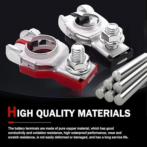 Miniatura 3 de 2 conectores de terminal de batería, adaptador de poste superior de terminal de batería positivo y negativo, terminales de batería con parte