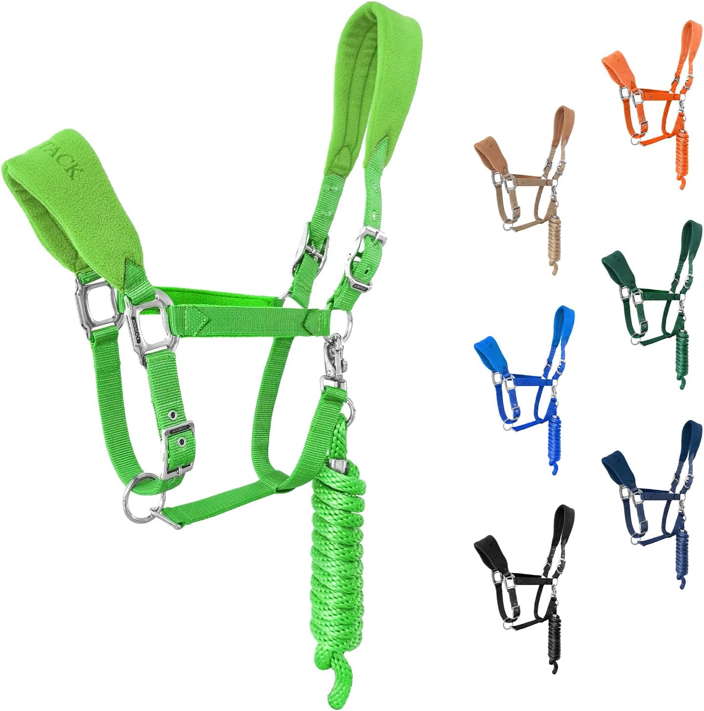 Fleece Horse Halter and Lead Rope Set