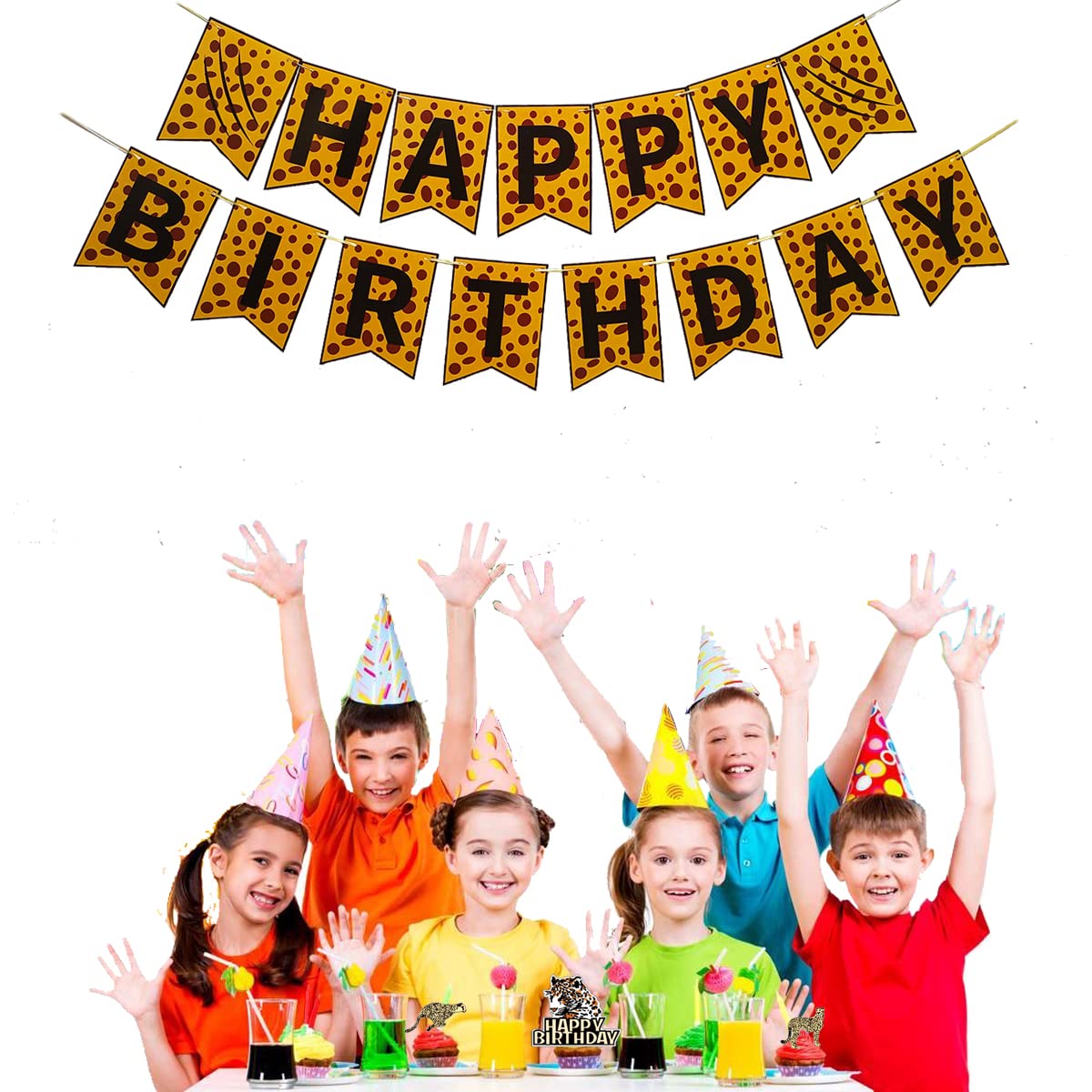 Luipaardprint Verjaardagsbanner – Roze, HAPPY BIRTHDAY, Herbruikbaar, Eenvoudig Op Te Hangen, Perfect Voor Feestdecoratie En Fotorekwisieten