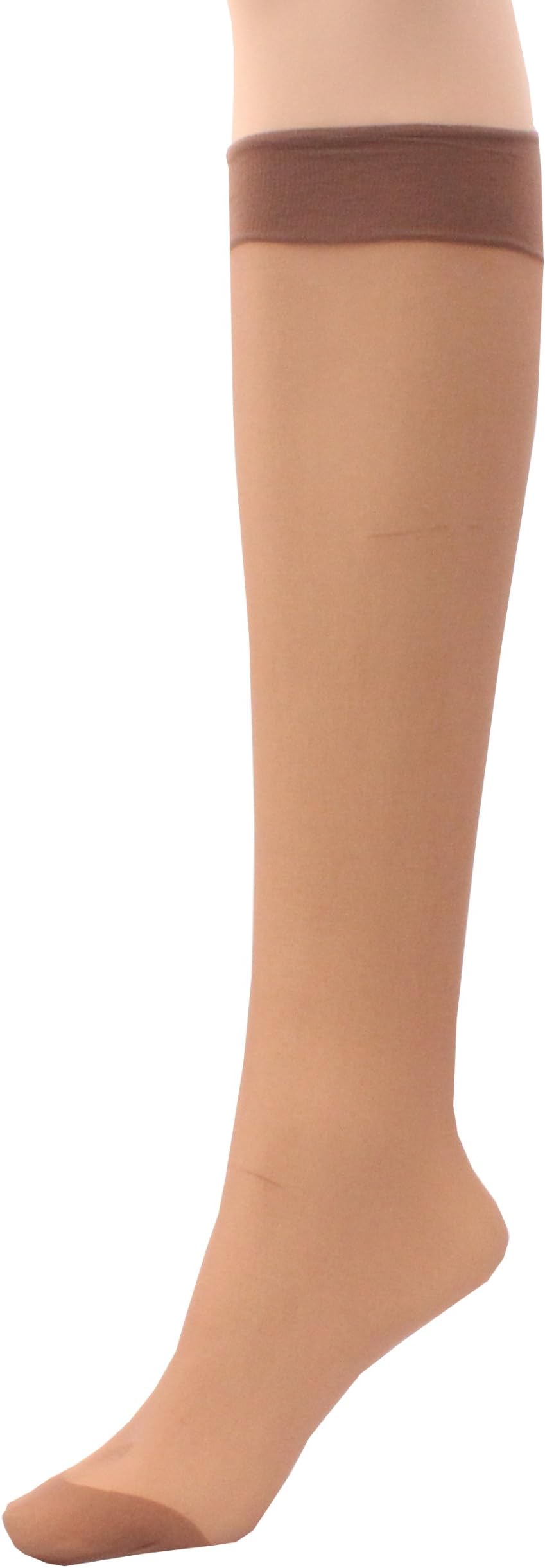 Britwear 6 x Ladies/Women 100% Nylon Knee High Pop Socks with Comfort Top