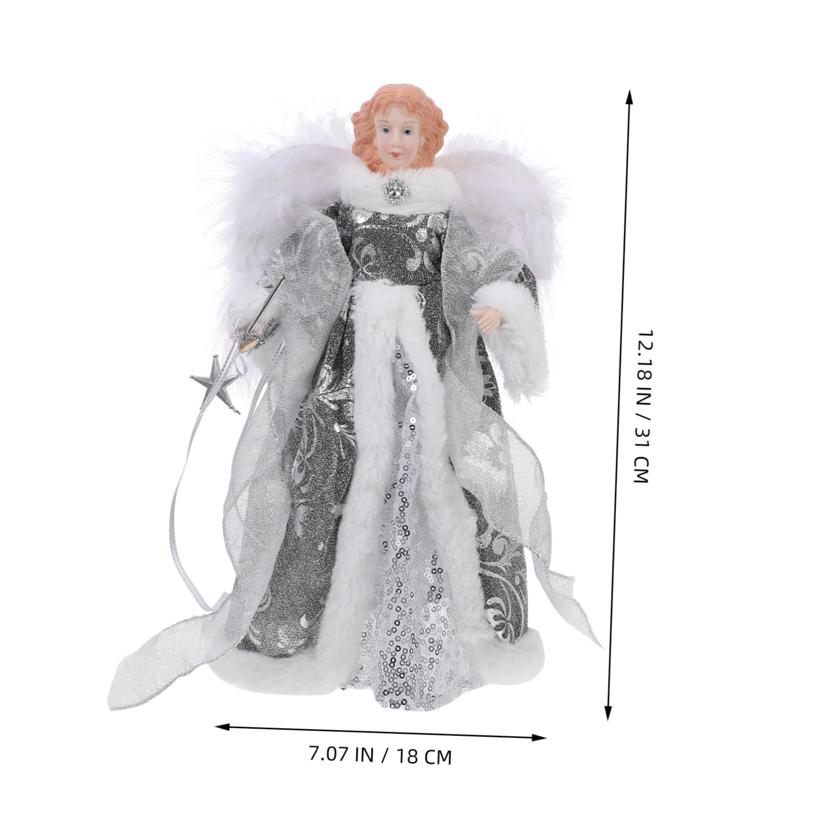 GANAZONO Engel Figur Weihnachten Baumspitze Kleine Engelsstatue für Dekoration Weihnachtsengel-Accessoire aus Hochwertigem Material