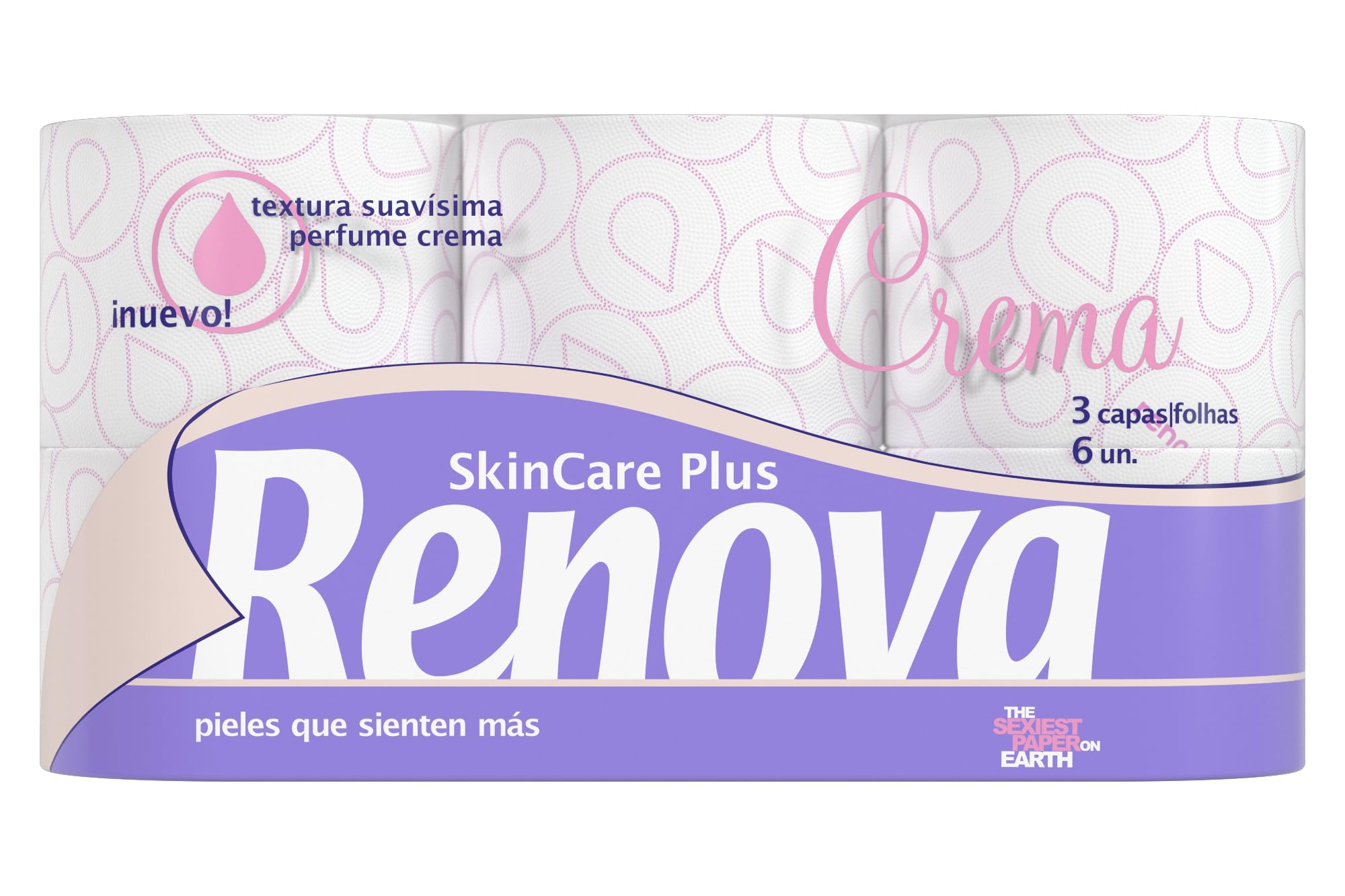 Renova Skin Care Plus Papel Higiénico Decorado Perfumado - 6 Rollos