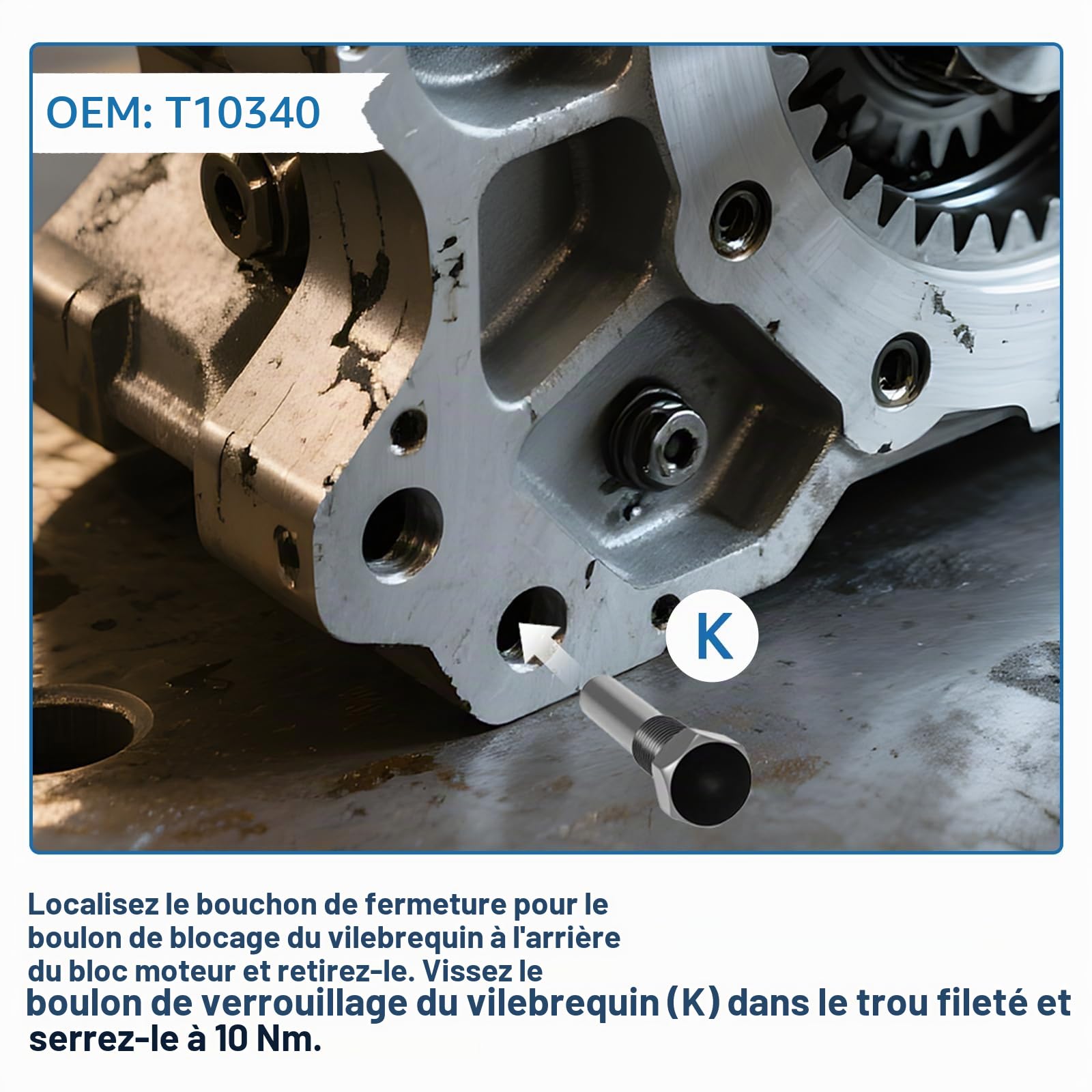RUIZHI Outil pour Courroie Dentée, Kit D'outils de Réglage pour Moteur Automobile avec Inclinomètre Compatible avec Audi, Seat, VW 1.5 TSI Petro, OEM : Vas 611 007, T10504/1, T10340, T10499