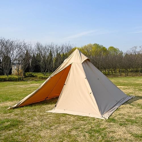 Miniatura 7 de Tienda piramidal para 2 personas Tienda de campaña de lujo Tipi para Caza Equipo Familiar Mochilero Camping Senderismo - Camping Yurt Tent