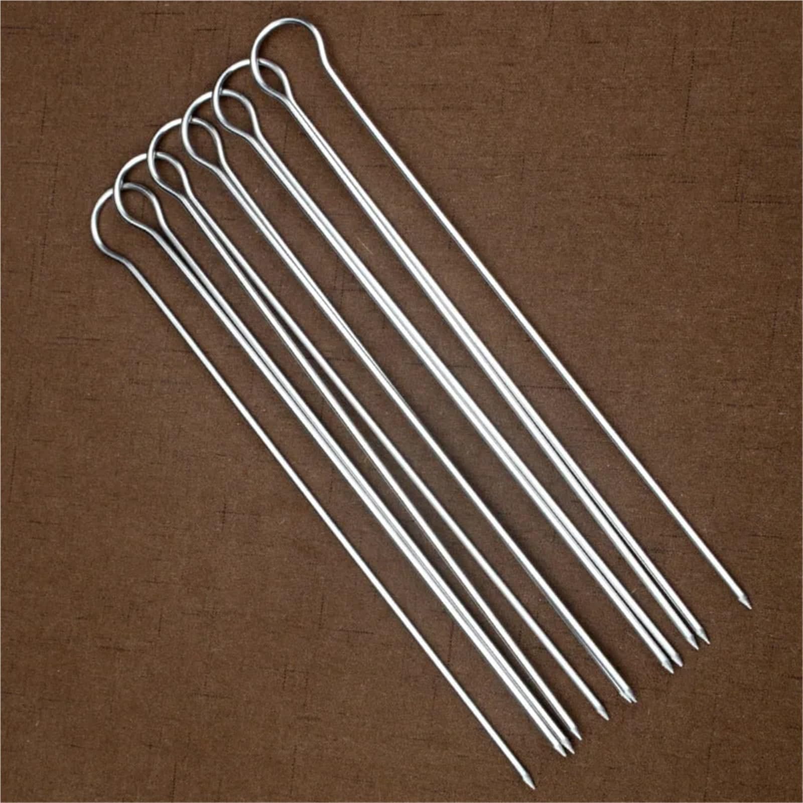 Spiedini in Metallo 6/10/12pcs U Doppio BBQ Grill Set di spiedini Spiedini Kebab in acciaio inossidabile Bastoni for grigliate in metallo Picnic Camping(12 Pieces)