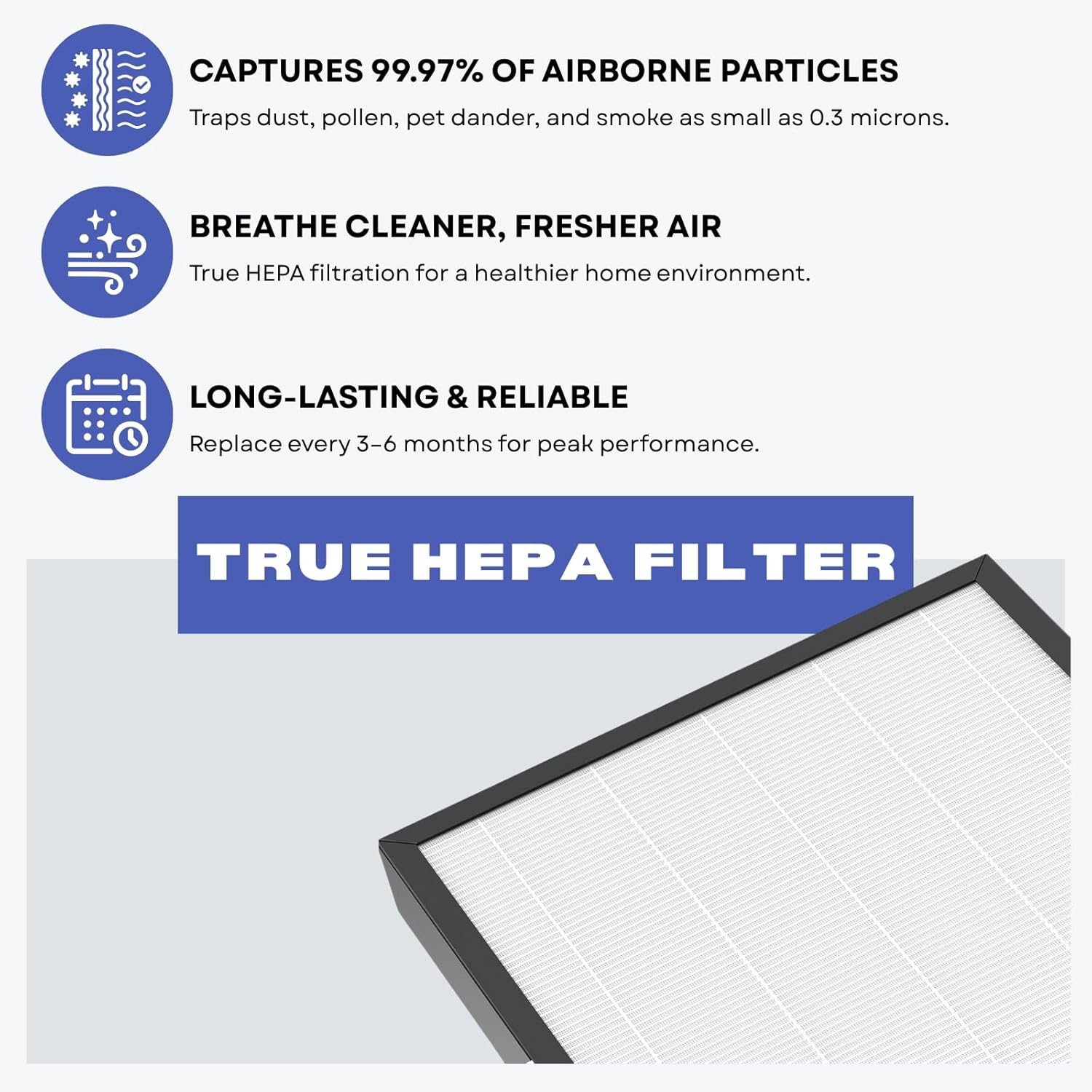 KJ217 Filter Replacement Compatible with MOOKA KJ217 Smart Large Air Purifier, 3 Packs - Image 6