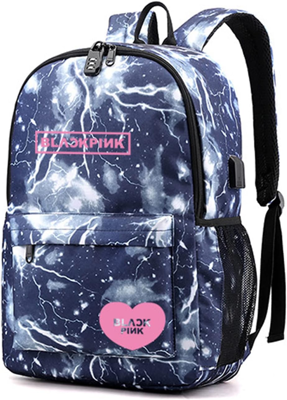 CUSALBOY Kpop Backpack Lisa Rose JISOO Jennie Fashion Business Anti Theft Slim Durable Laptops Backpack (lightning)