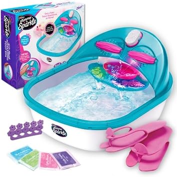 Cra-Z-Art Shimmer n Sparkle 6-in-1 Real Massaging Foot Spa | Massaging Foot Rollers, Cascading Waterfall, Color-Changing Lights, Kids Pedicure Spa, Ages 8+
