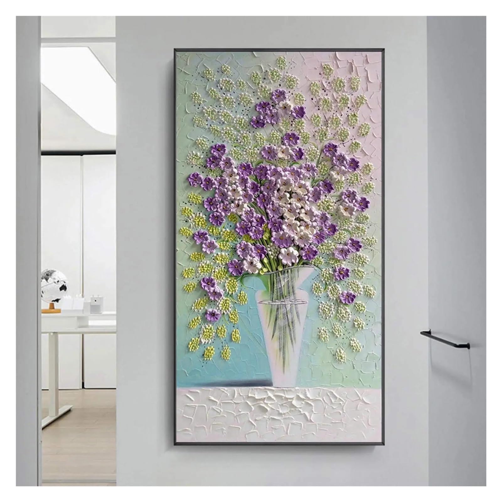 Peinture glycine sur toile haut de gamme impression aquarelle fine art 60x120cm sans cadre