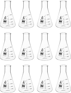 Eisco Labs Erlenmeyer (Conical) Flask, Borosilicate, 250mL, Pack of 12