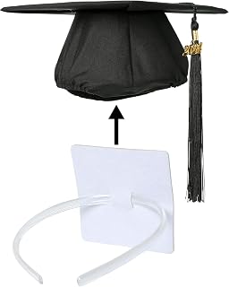 Graduation Cap Headband, Firm Anti-fall Hair Band for Graduation Cap, Hat Accessories for Graduates, Students, Women(Clear)
