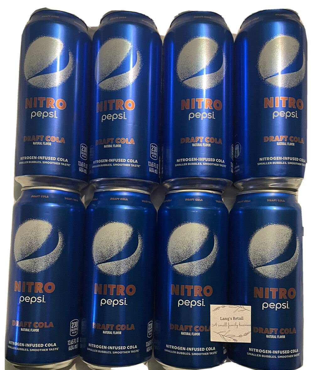 Nitro Pepsi Draft Cola, Pack of 8, Bundled with Lang's