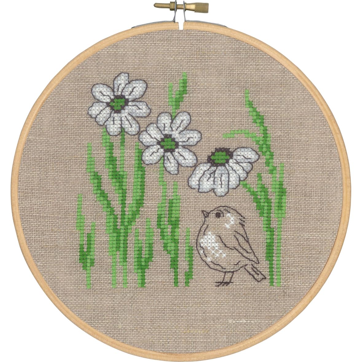 Permin Counted Cross Stitch Kit - Bird and White Flowers