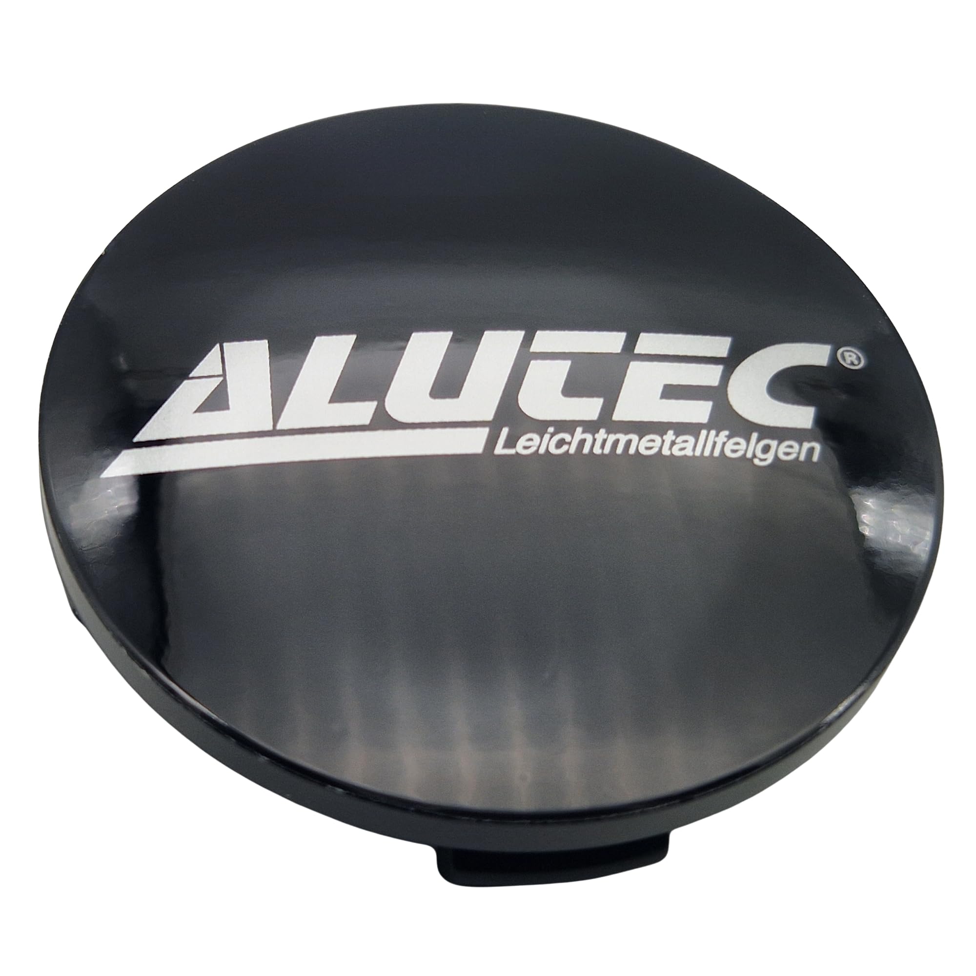 4 x Alutec dekielk piasty 60 mm, czarny połysk (N23), logo srebrne (ALF) – oryginalna dekielka na felgi/piasty/piastę