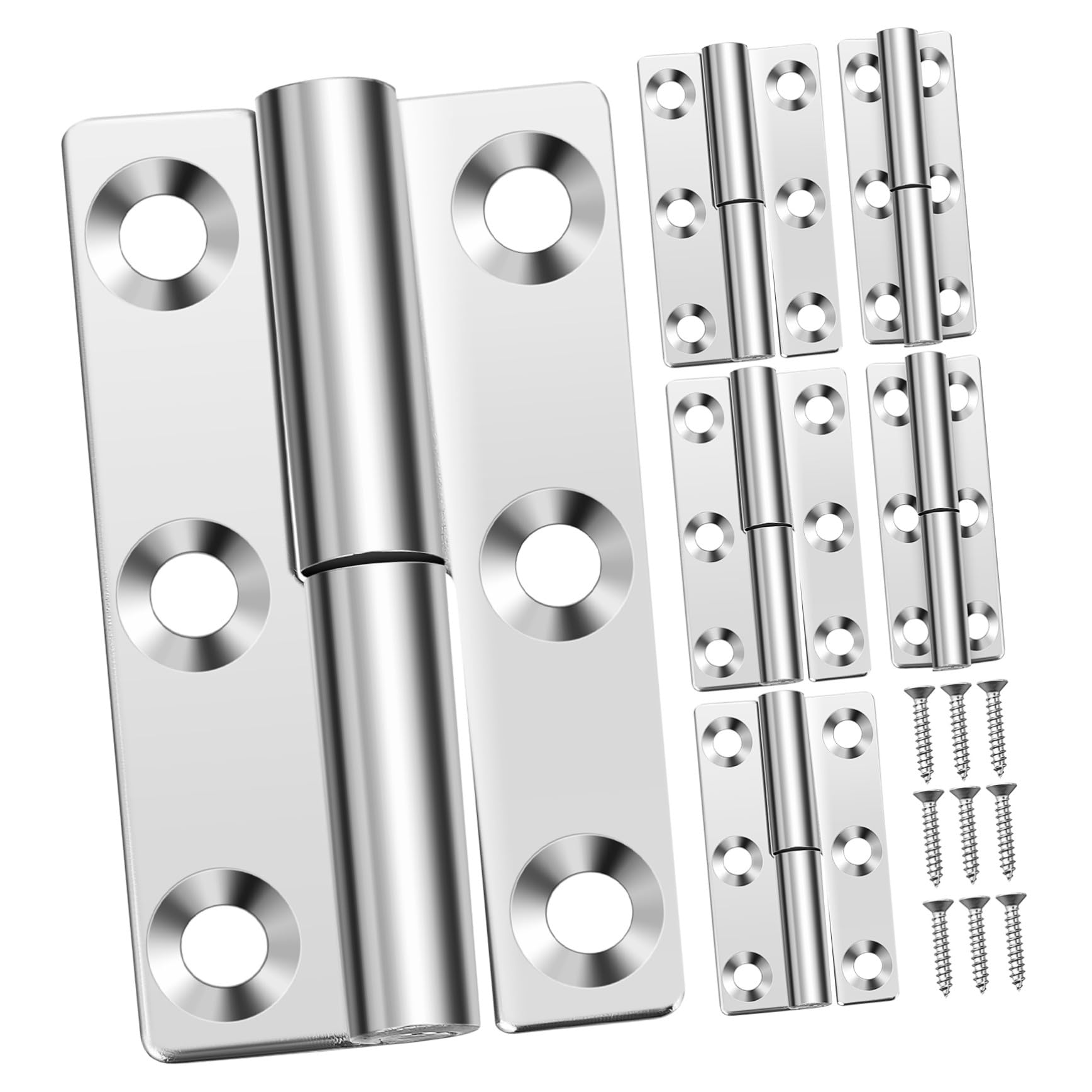 Charnières de porte acier inoxydable avec vis incluses pour maison