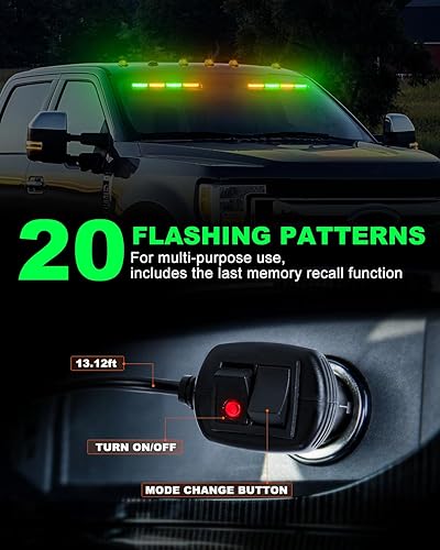 Miniatura 34 de HLauto Luces estroboscópicas de emergencia 6Z4J: luces de seguridad blancas rojas de 2 x 16.8 pulgadas, 48 luces LED intermitentes de advertencia