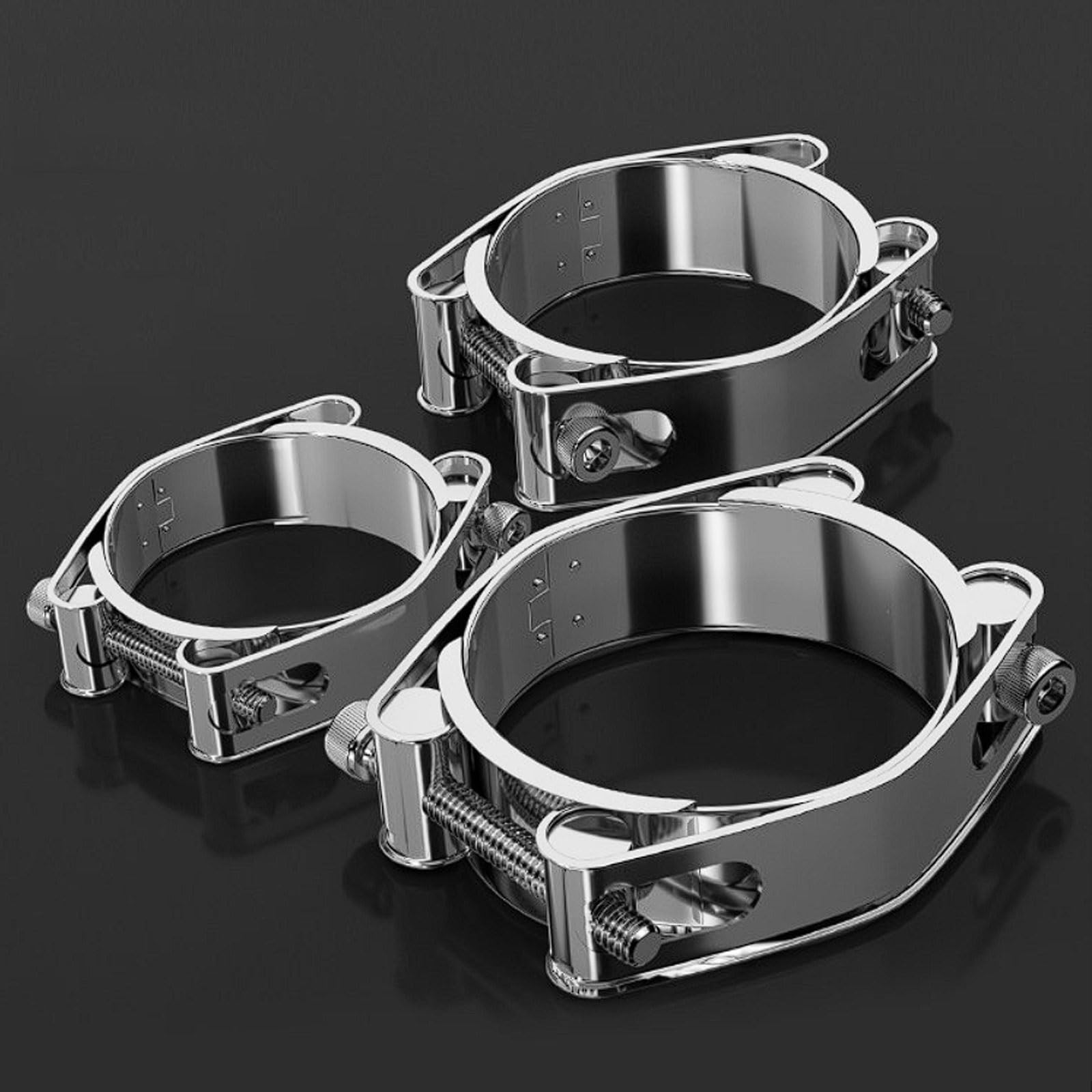 Abrazaderas para mangueras de doble extremo acero inoxidable 304, paquete 3 acoplamientos pesados estilo europeo, capa engrosada(90-100mm)