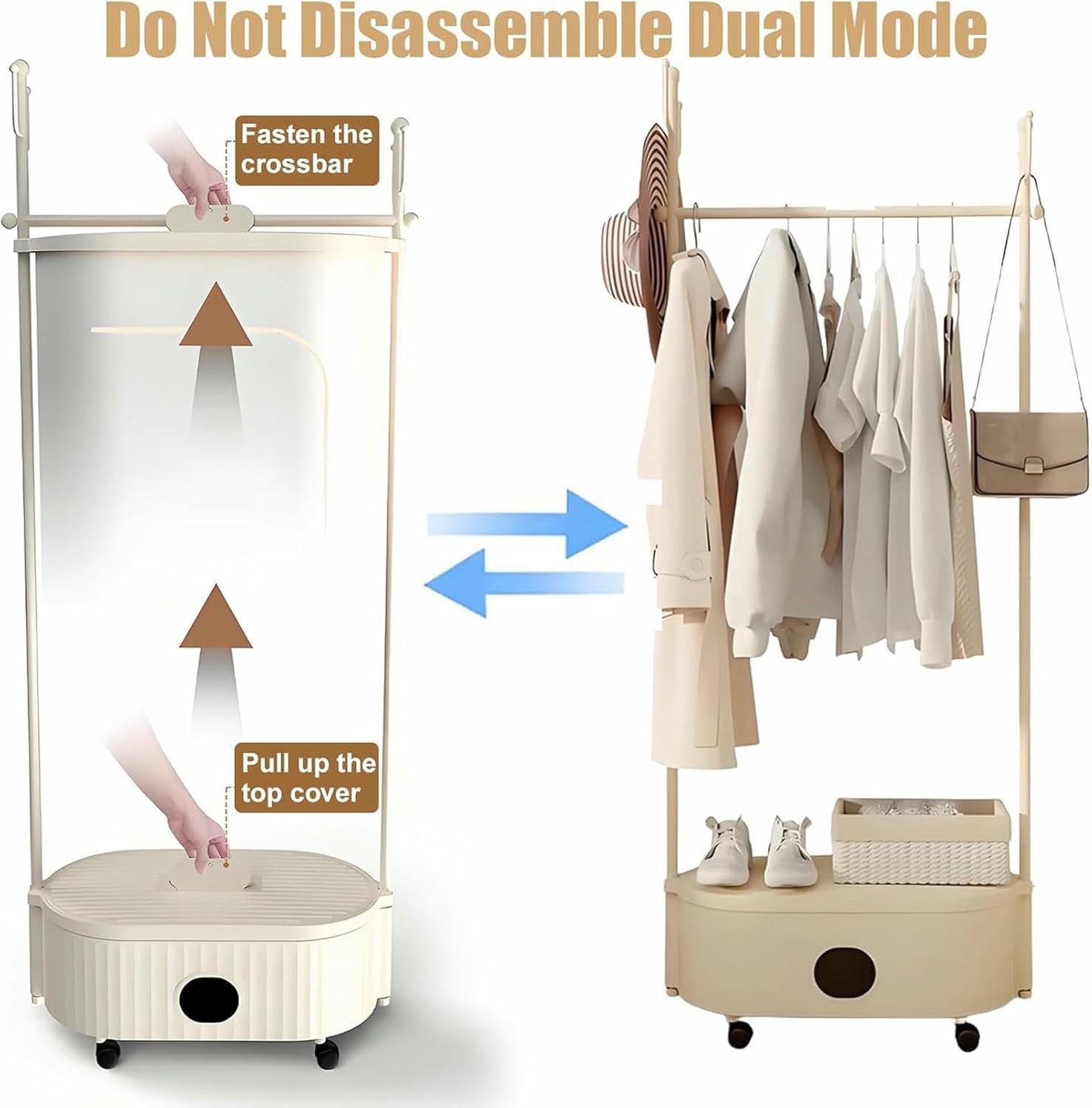 Portable with Remote Control - Quiet Operation, Foldable Design for Easy Storage, Perfect for Travel, Camping & Small Households