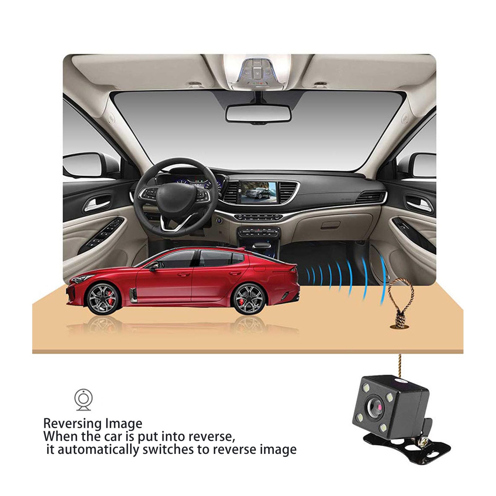Radio Samochodowe 2-din z i Android Auto, Odtwarzacz MP5, Wyjście Audio AUX, MirrorLink, 7-calowy Ekran Dotykowy HD OLED, Kamera Cofania, Samochodowe Stereo AM/FM