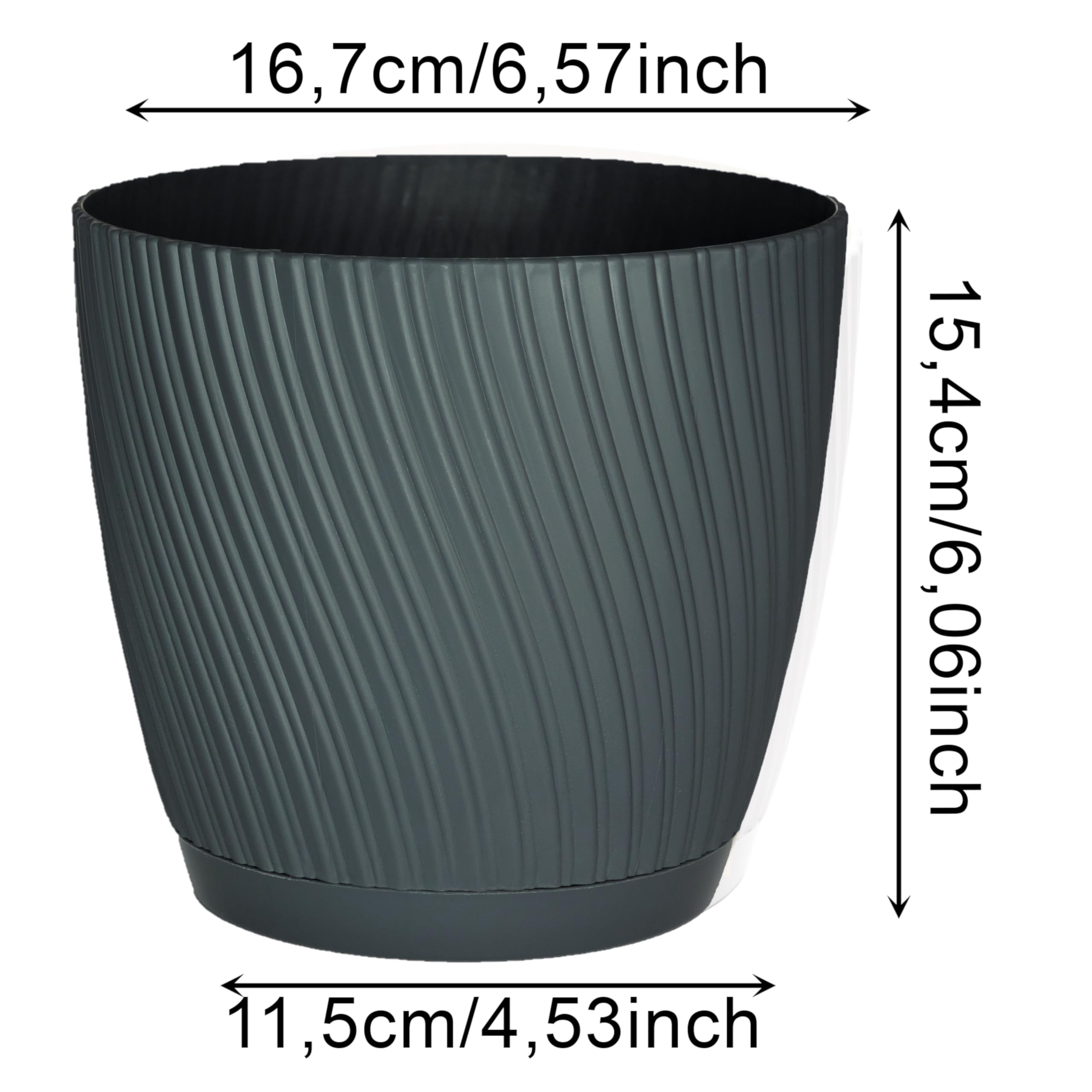 Home Garden Ornaments Plant Pots Indoor, Set of 2 with Drainage & Saucer Swing Indoor Plant Pot - Image 3