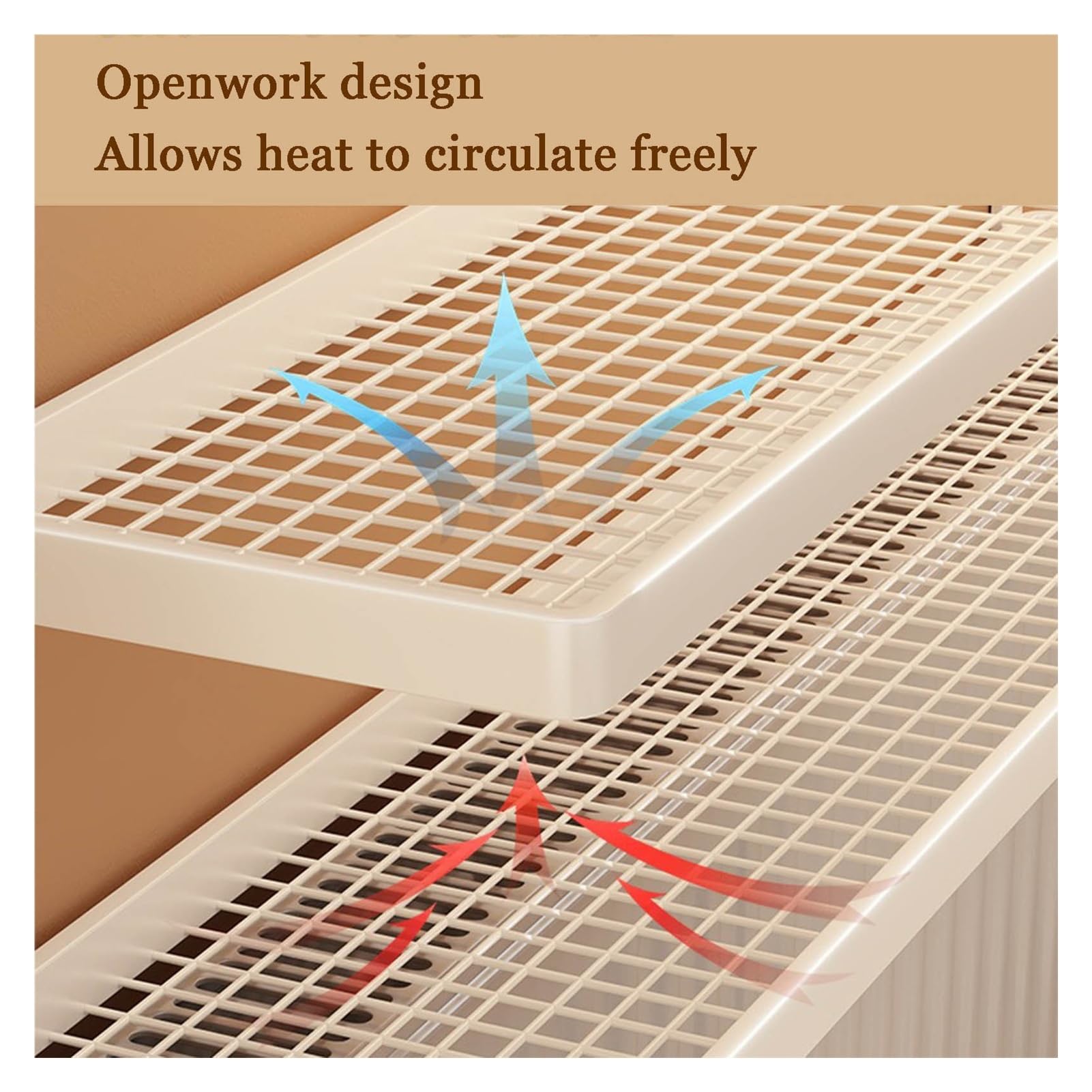 Mensola per termosifone per soggiorno, design arrotondato, senza fori, ideale per esporre piante
