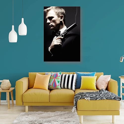 Miniatura 3 de SHUOJIN Póster de James Bond Casino Royale Daniel Craig - Póster de arte de pared con obras de arte geniales, impresiones en lienzo para colgar,