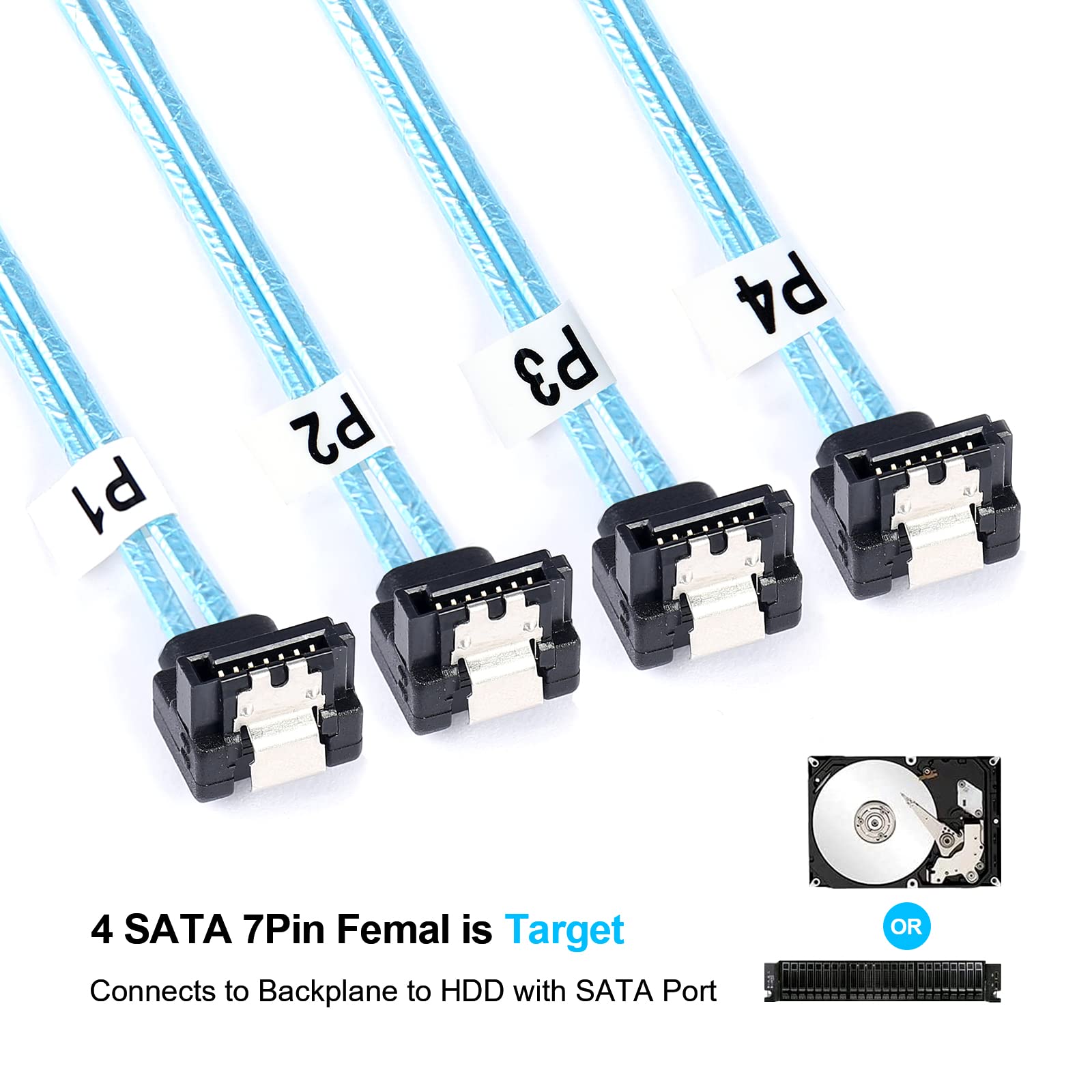 【さー】 Amazon.com: ADCAUDX Mini SAS to SATA Cable: 0.5M SFF-8087 to