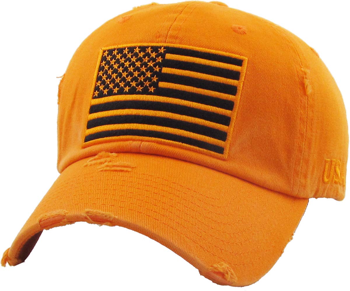 KBETHOS Flag USA America Military Thin Blue Line Thin Red Line Vintage Distressed Baseball Cap Dad Hat Unisex Adjustable…