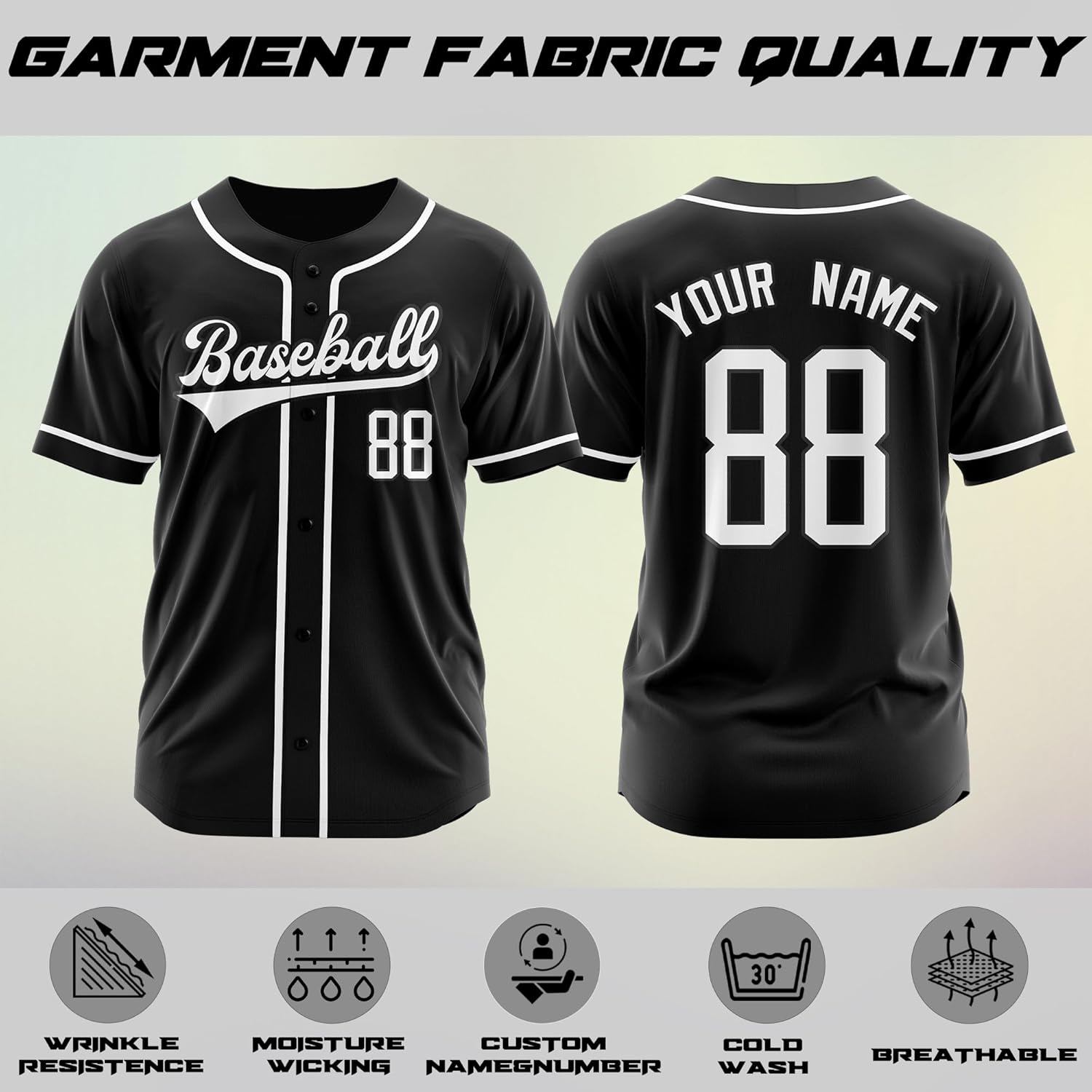 Custom Baseball Jersey Stitched Printed Personalized Name Number Team Button Down Shirts Sports Uniform for Men Women Youth - Image 3