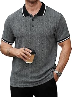 Mack Jonney Men’s Premium Jacquard Polo T-Shirt | Short Sleeve Soft Knit Fabric | Stylish Casual & Smart Wear Polo-M6907 Price In India