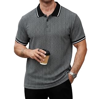 Mack Jonney Men’s Premium Jacquard Polo T-Shirt | Short Sleeve Soft Knit Fabric | Stylish Casual & Smart Wear Polo-M6907 - Amazon product rated Grade A