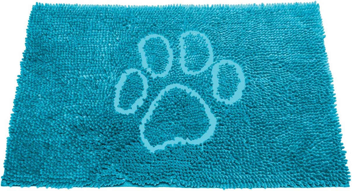 Dog Gone Smart Dirty Dog Doormat - Fast Drying Rug with Super Gripper Backing for Clean Floors - Super Absorbent and Machine Washable Mat for Muddy Paws - Aqua