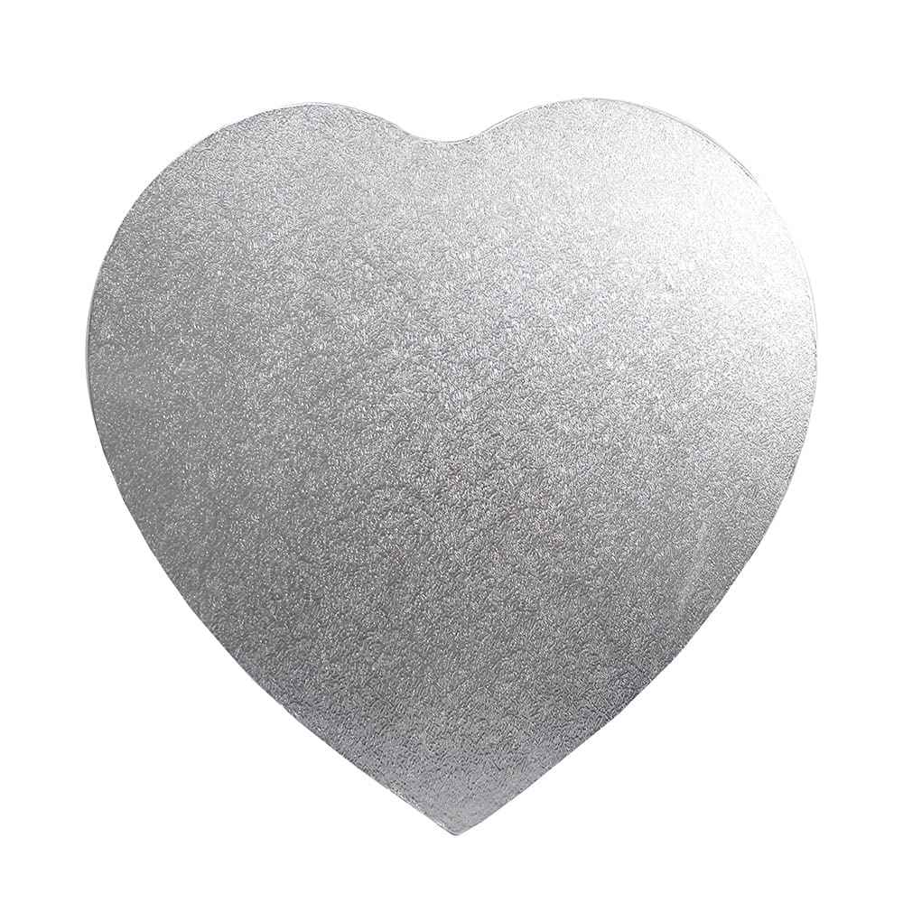 The Cake Decorating Co. Silver Heart 3mm Cake Board 10" (25.4cm)