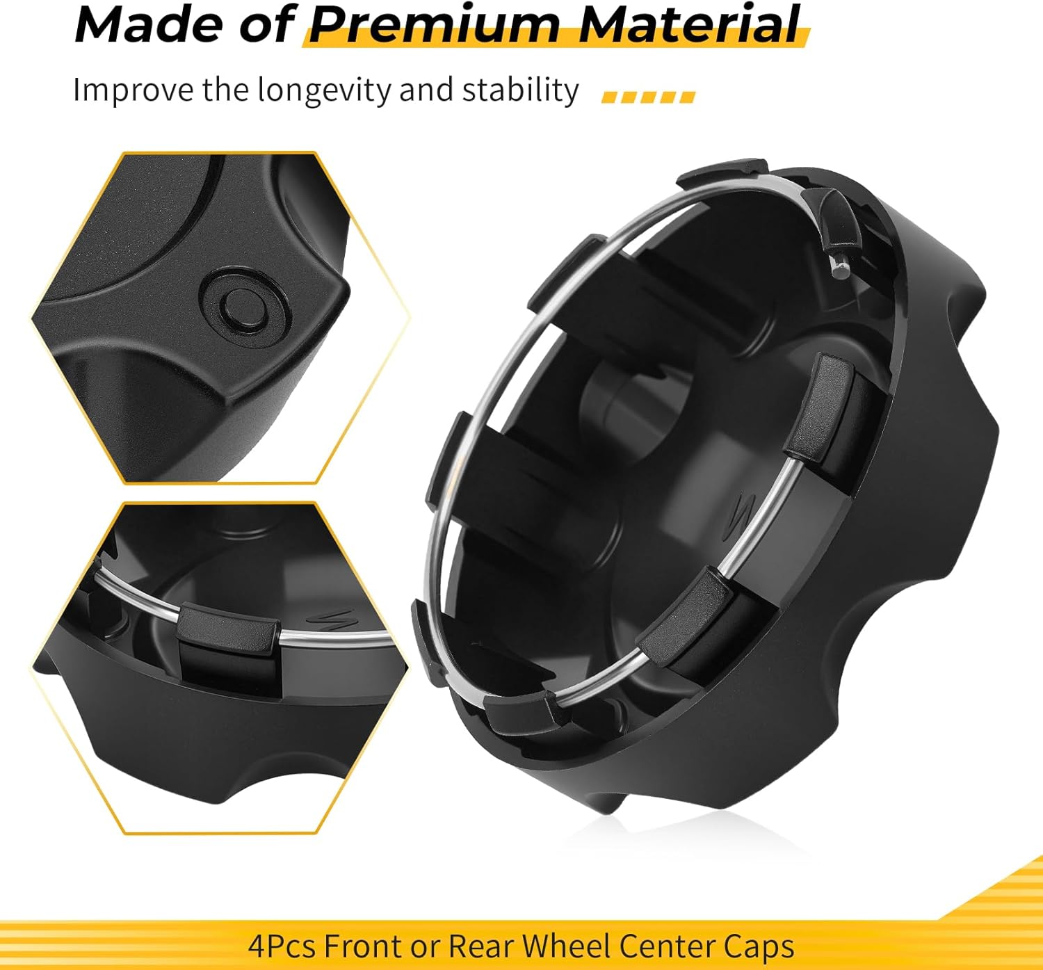 M MATI 4Pcs Front or Rear Wheel Center Caps for Polairs RZR XP 1000 2017-2020 RZR 1000 XP Trails Rocks 2021-2022 1522853-655