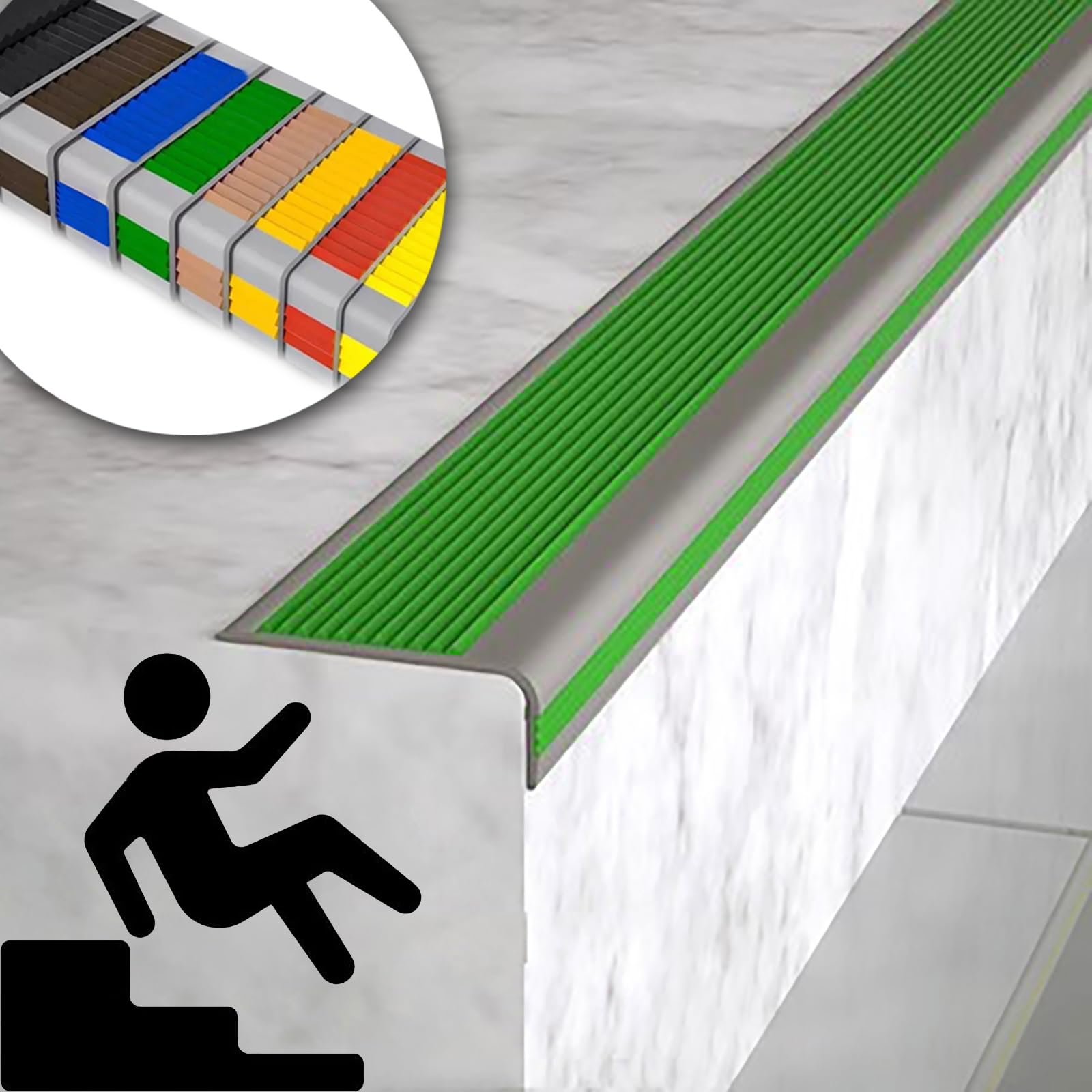 Non-Slip Step Edge Protector,Flexible Rubber Stair Edge Protector,indoor stair nosing Guard Strip,Self-Adhesive Stair Step Transition Strip,Safety Corner Edge Guard Strip,Fire retardant waterproof. (