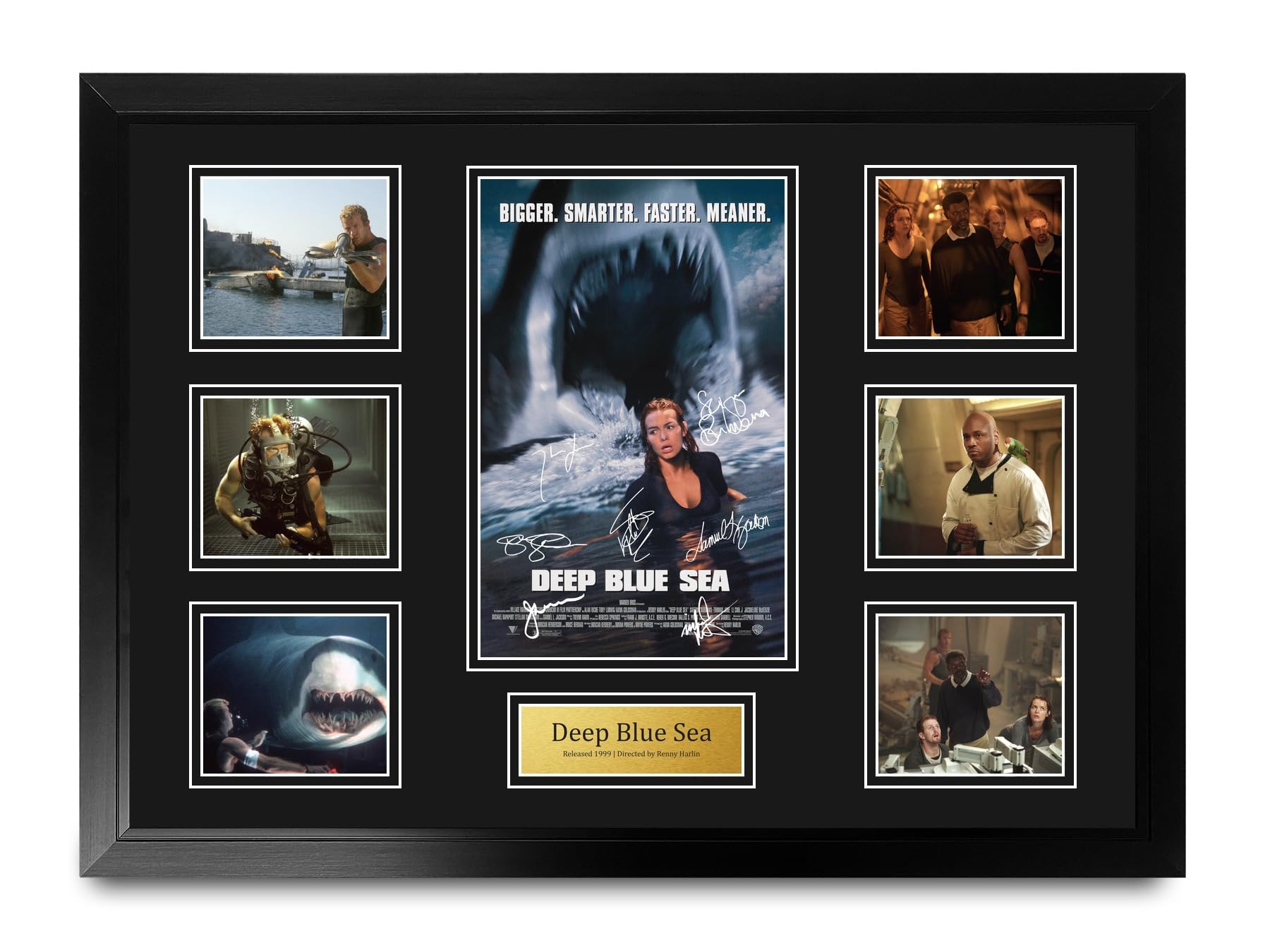 HWC Trading Deep Blue Sea Podpisany Plakat Filmowy A2 Deluxe w Ramie