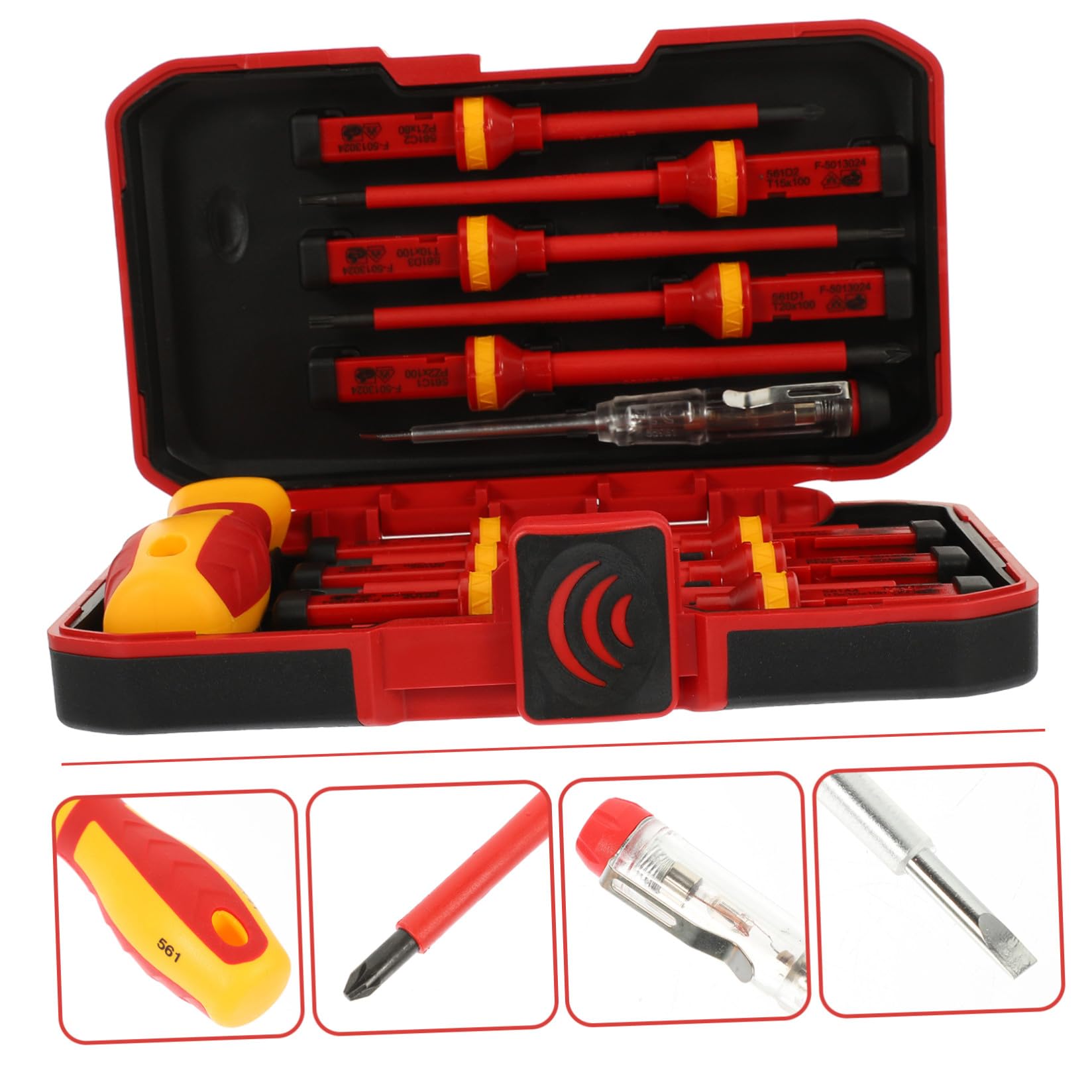 Set de 13 Destornilladores Aislados Vde 1000 V para Electricista | Puntas Estrella, Pozidriv y Ranurada Magnética, Acero al Vanadio, Estuche Incluido