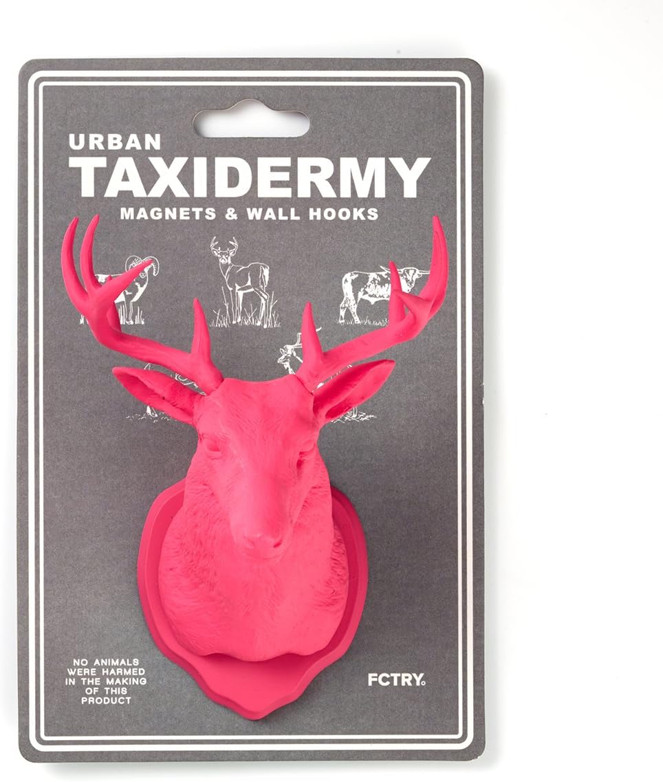 Urban Taxidermy Magnet and Wall Hook Deer - Pink