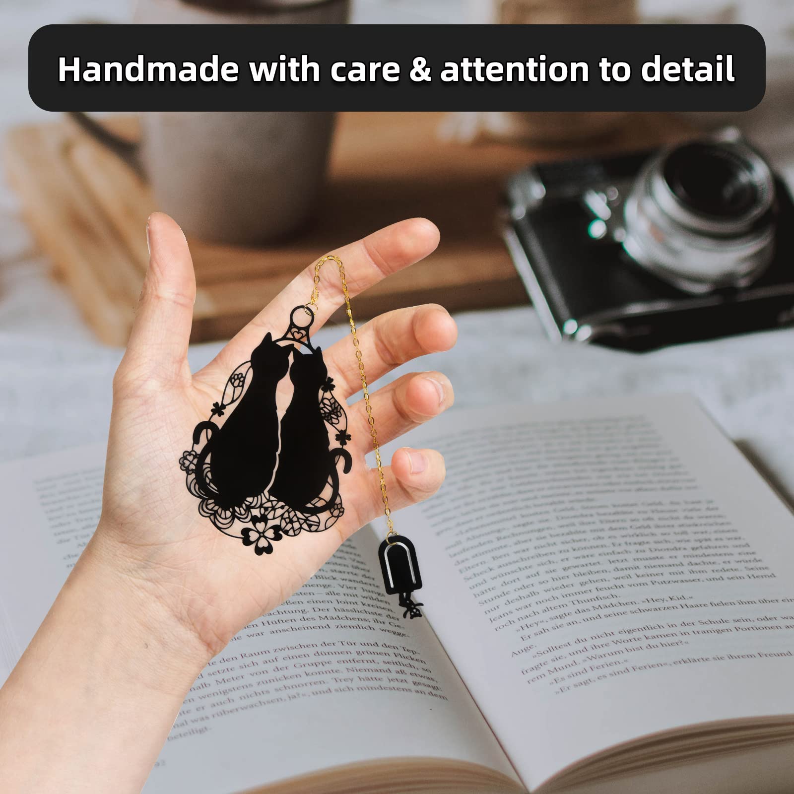 6 Marque-pages Chat Noir Et Flocon De Neige - Pour Enfants Et Adultes, Plastique Résistant - 11
