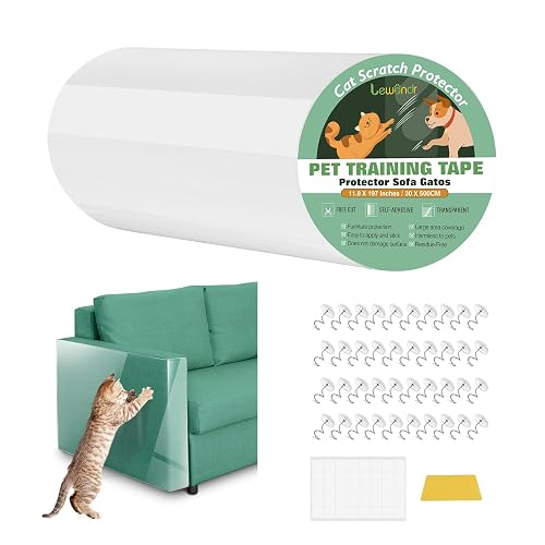 Lewondr 30x500cm Protector de Muebles de Gatos con 40Tornillos & 40Bandas