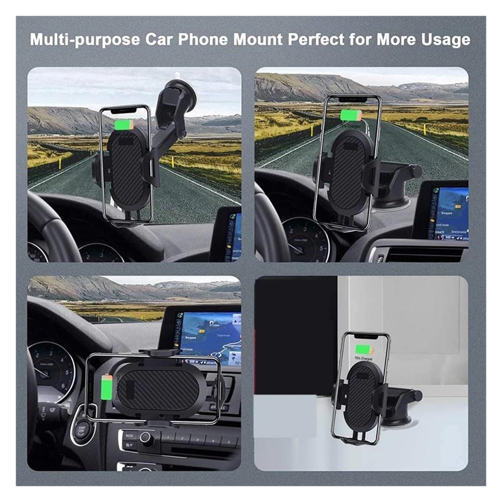 Soporte para teléfono con Ventosa para Coche, sin Soporte magnético para GPS, Compatible con para XI&ao7mi(Red)